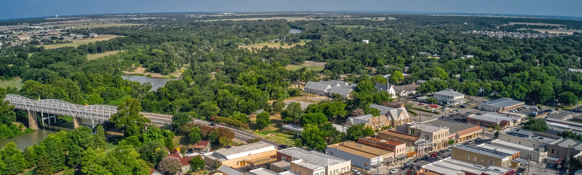 Aerial View of the Town of Bastrop, Texas