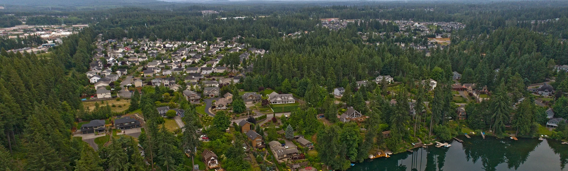 Lake Wilderness - Maple Valley Washington Housing Residential Neighborhood Aerial