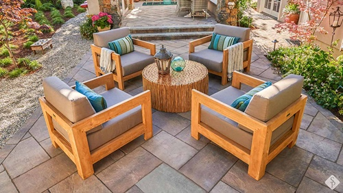 paver patio with furniture
