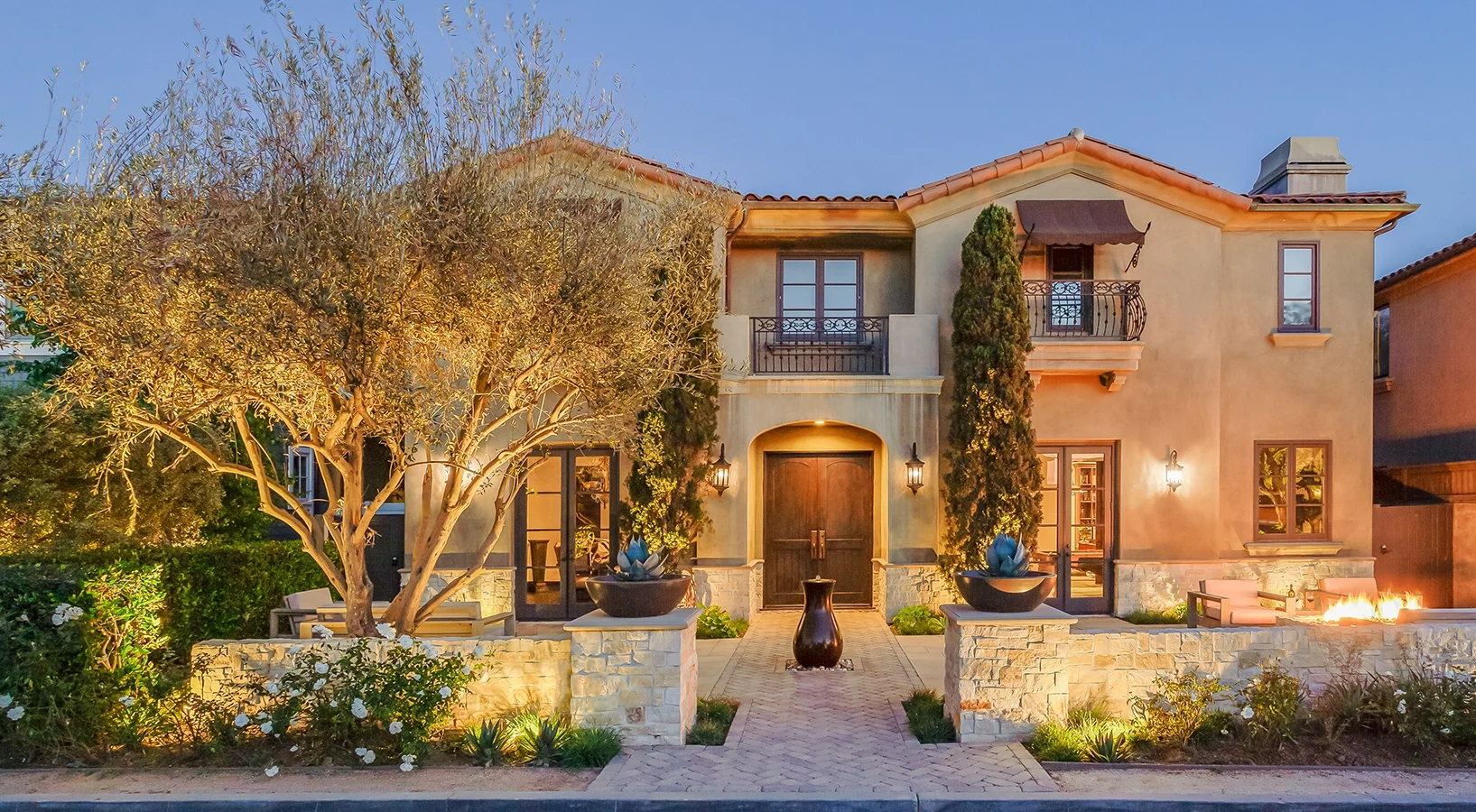 Large lit home in southern California. 