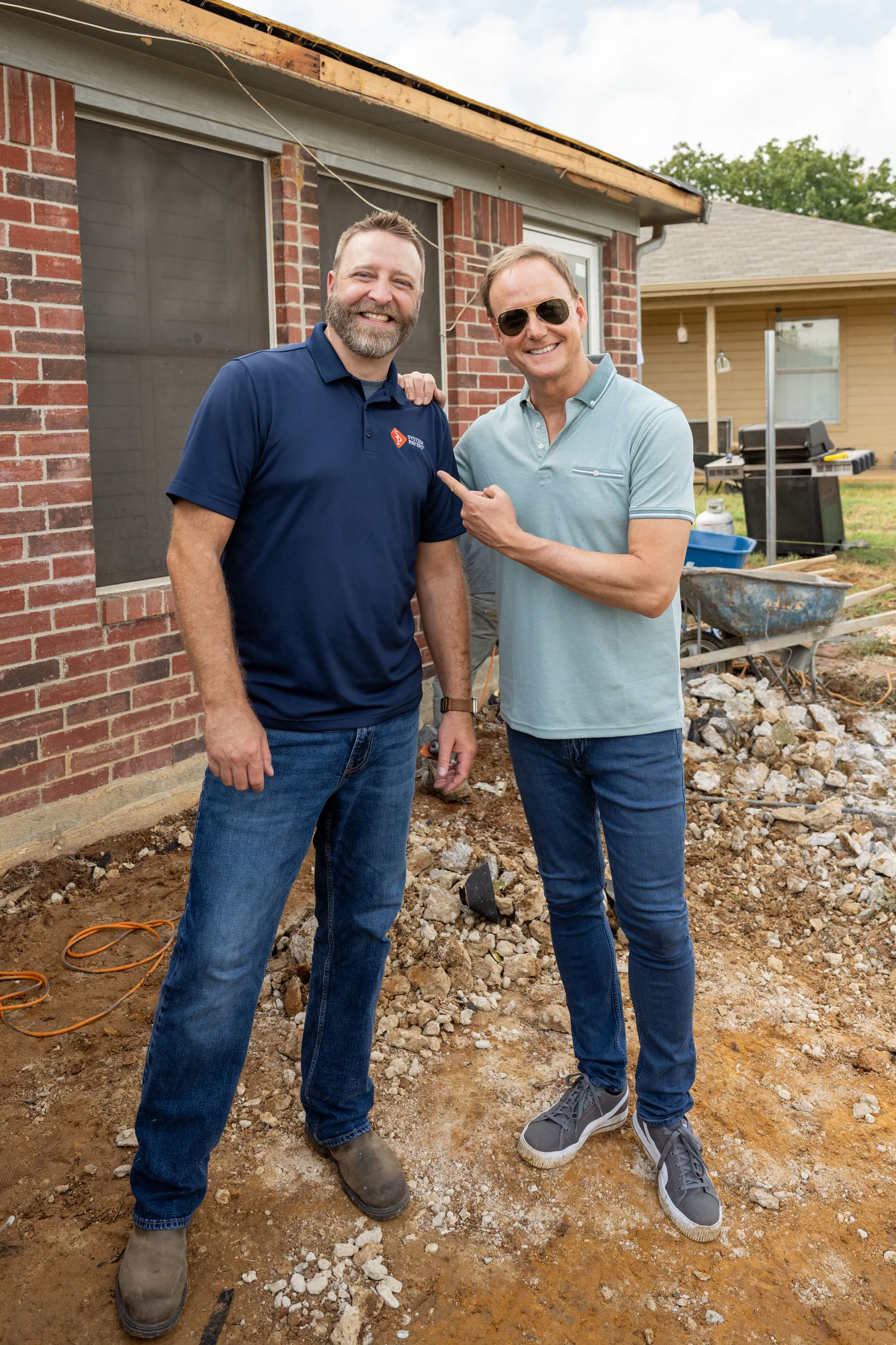 Lifetime Network Military Makeover with Monte Williams System Pavers Joe Kauffman and Art Edmonds Behind the Scenes Big Reveal