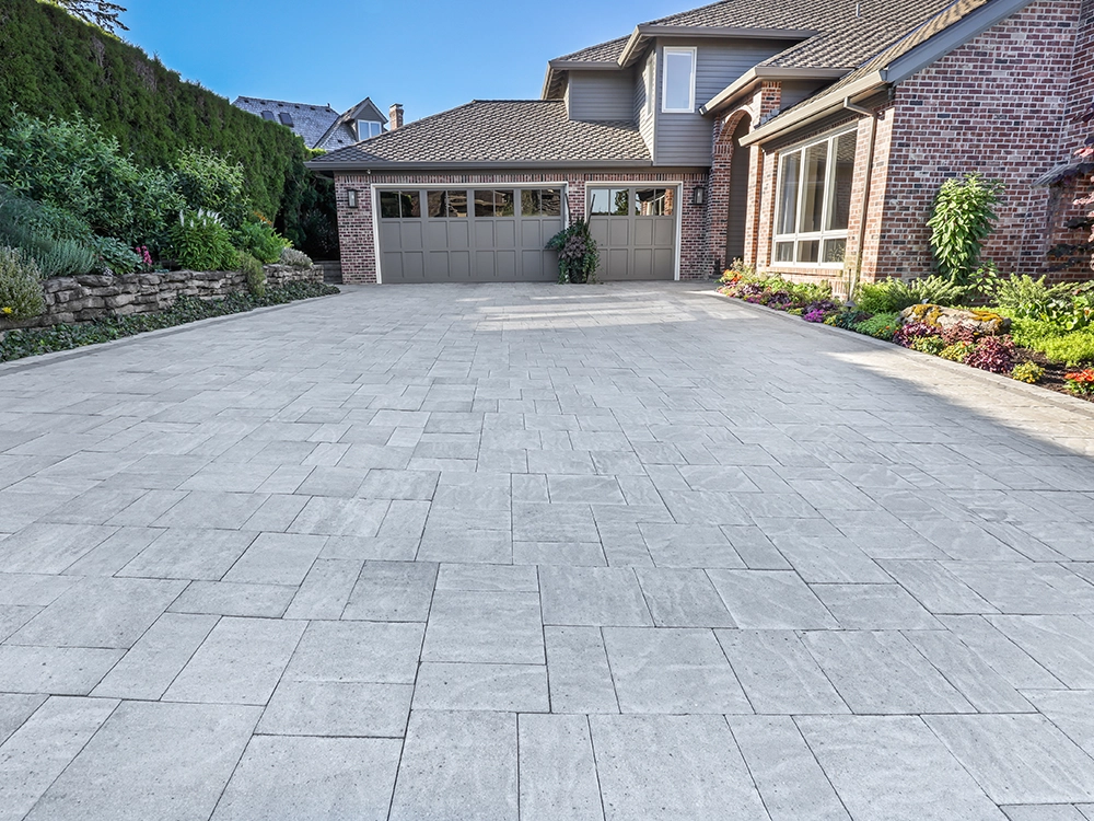 Incredible paving stone driveway in Oregon. 