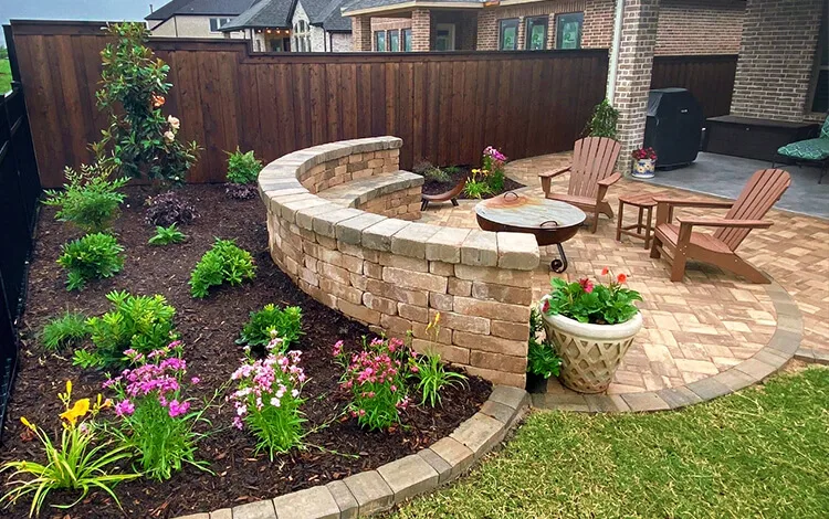 Paver patio in a Texas backyard