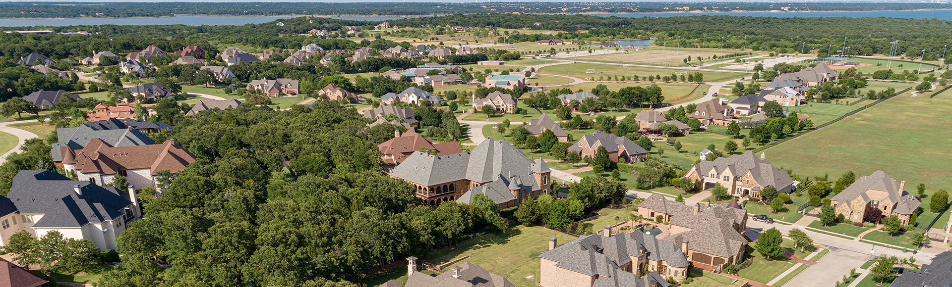 Drone Aerial Residential Neighborhood in Southlake, TX