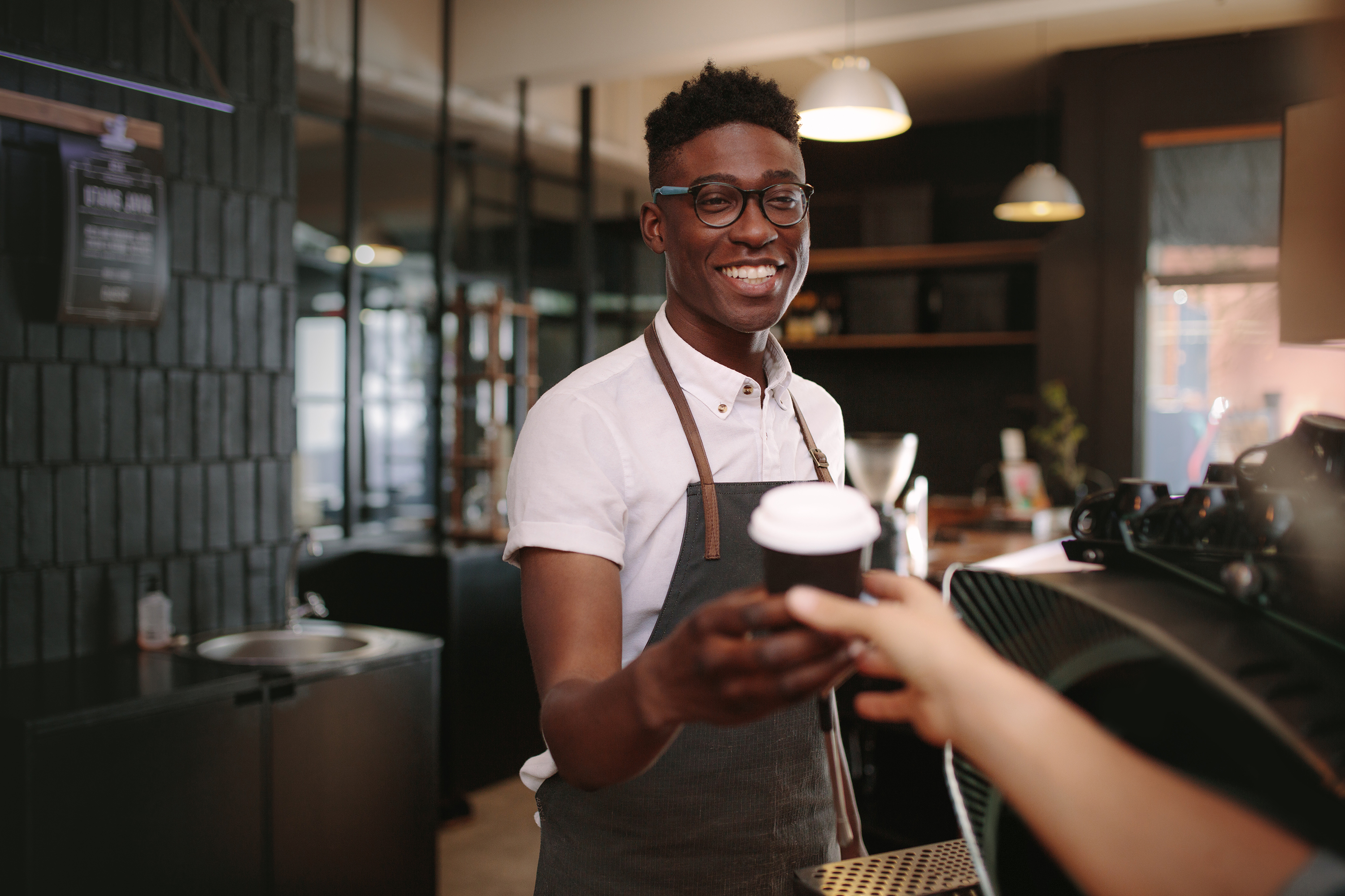 Smiling barista