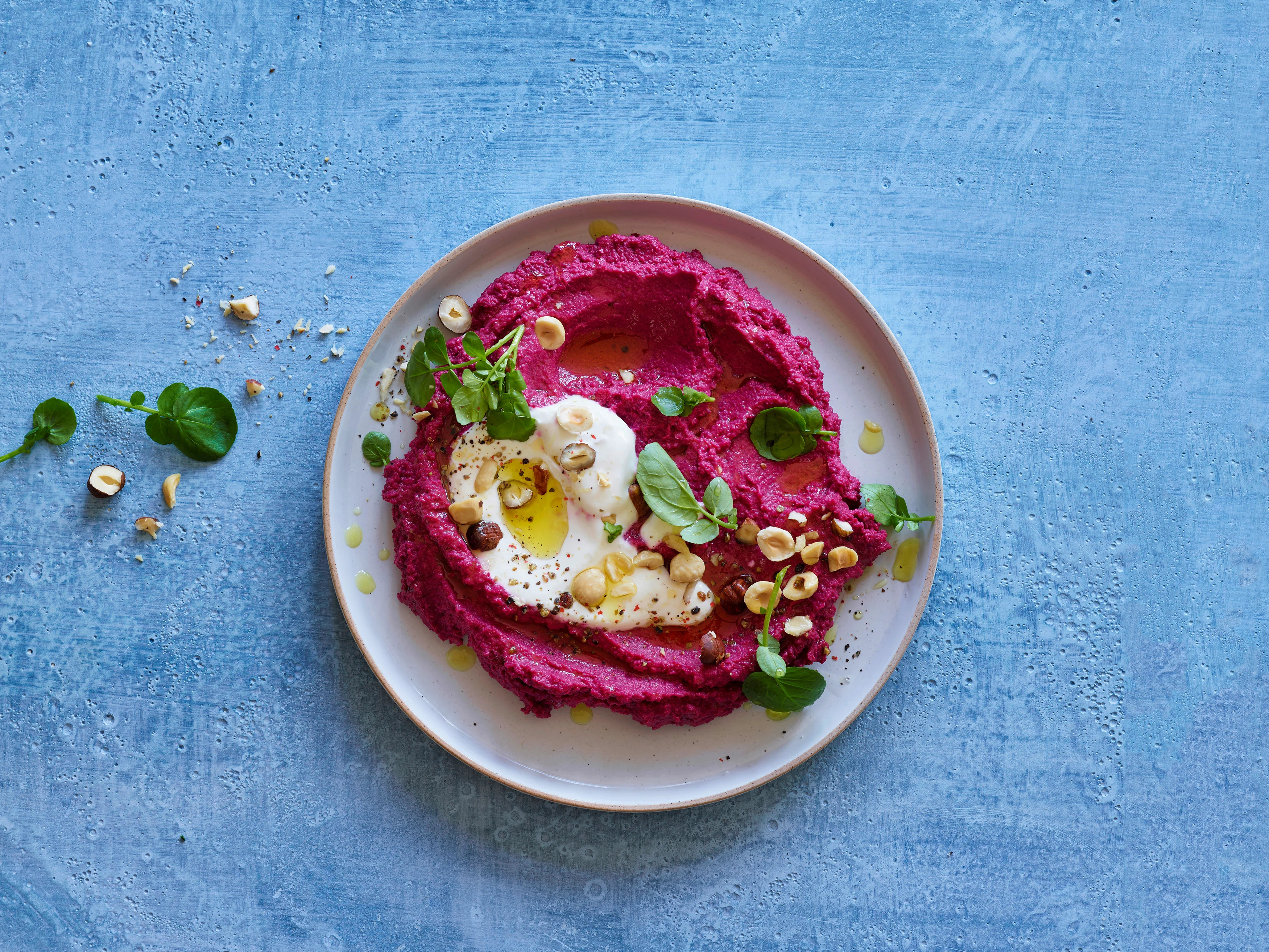 Houmous à la betterave rouge