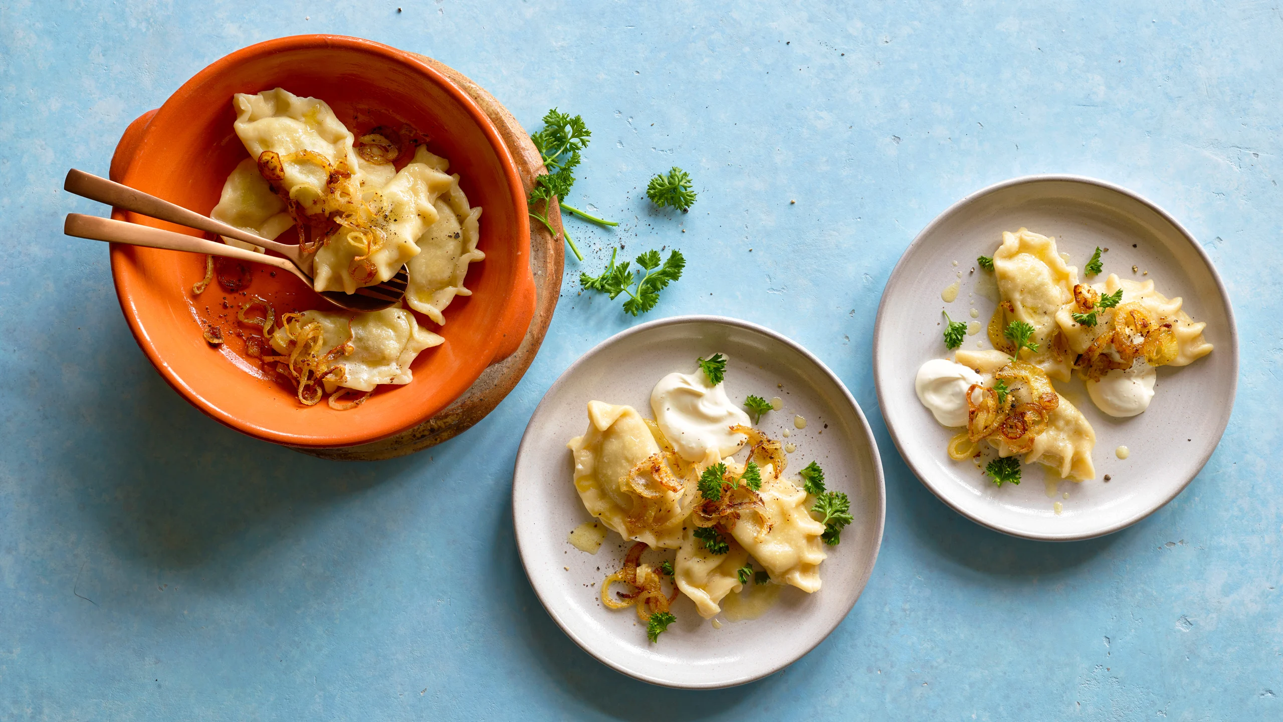 Piroggen con champigno e quark