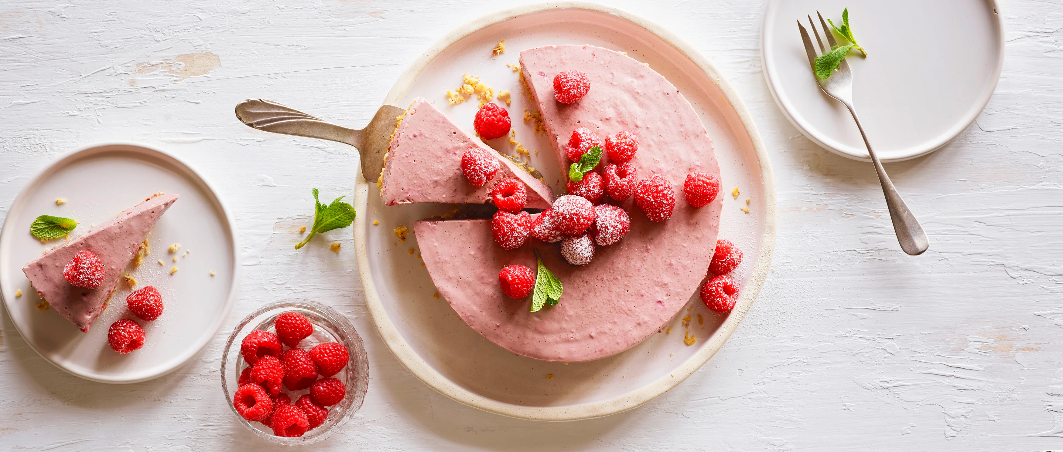 Chessecake aux framboises et à l'açaï