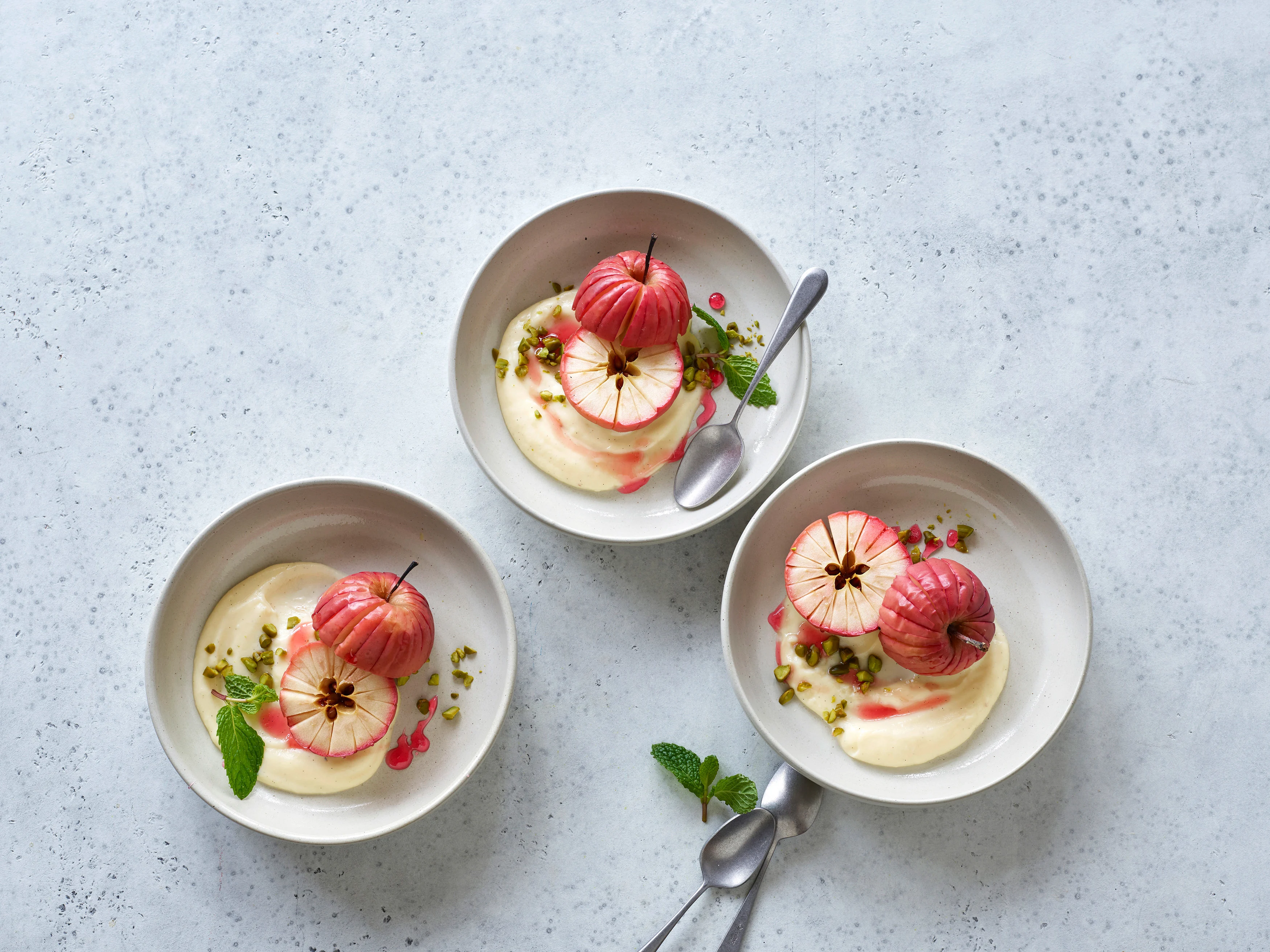 Gerösteter Apfel mit Vanillecreme