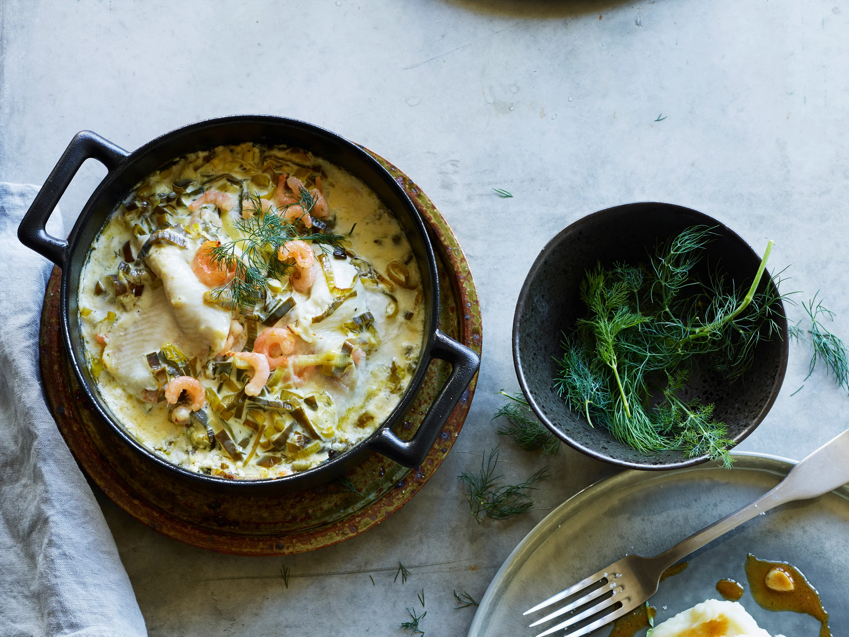 Goldbutt-Lauch-Gratin