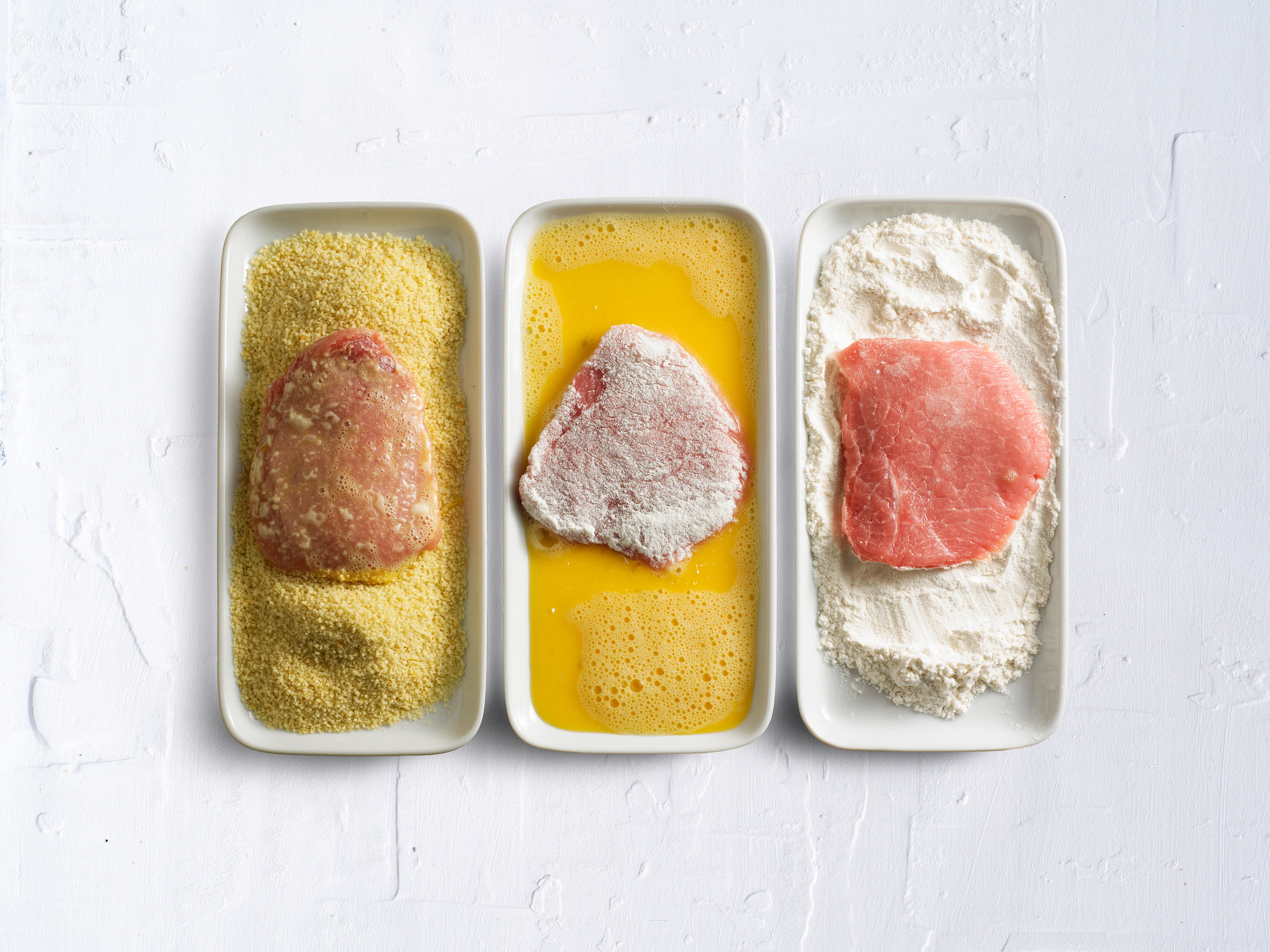 Panierstrasse, Fleisch panieren