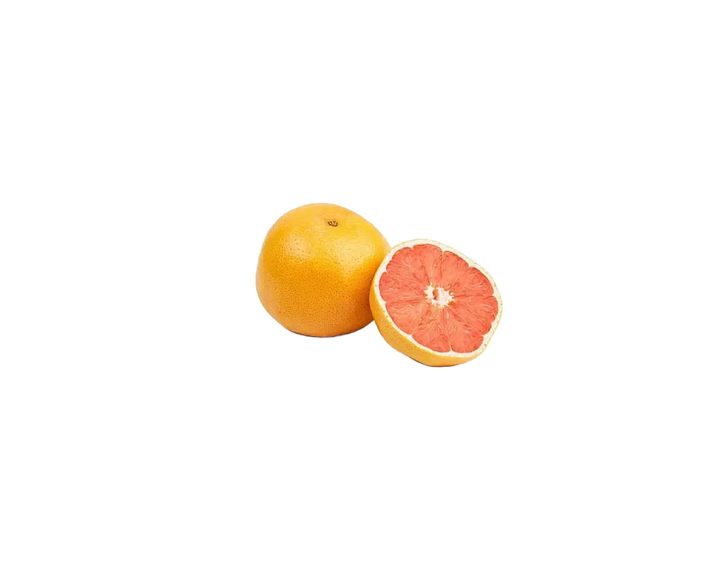 Grapefruit rosé ganz und halbiert