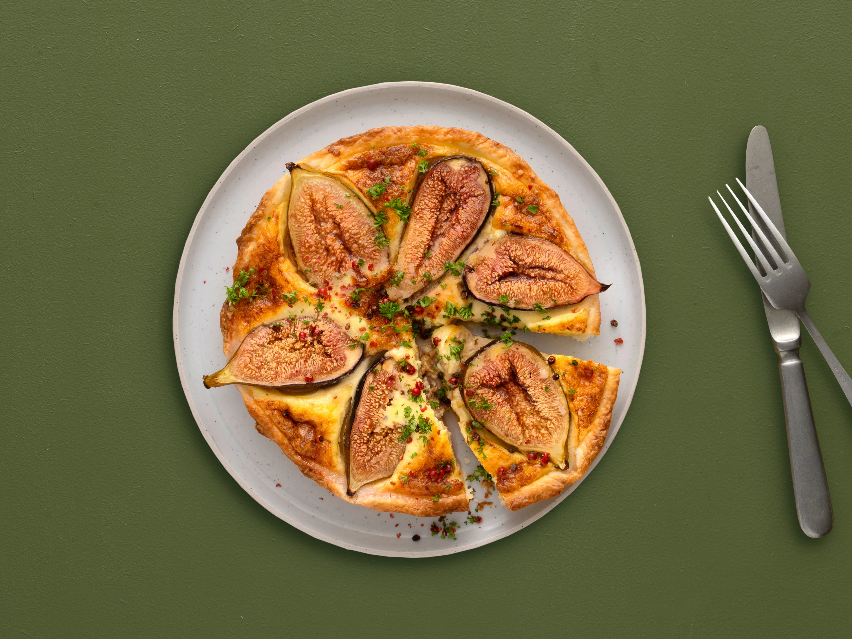 Quiche au fromage et aux figues