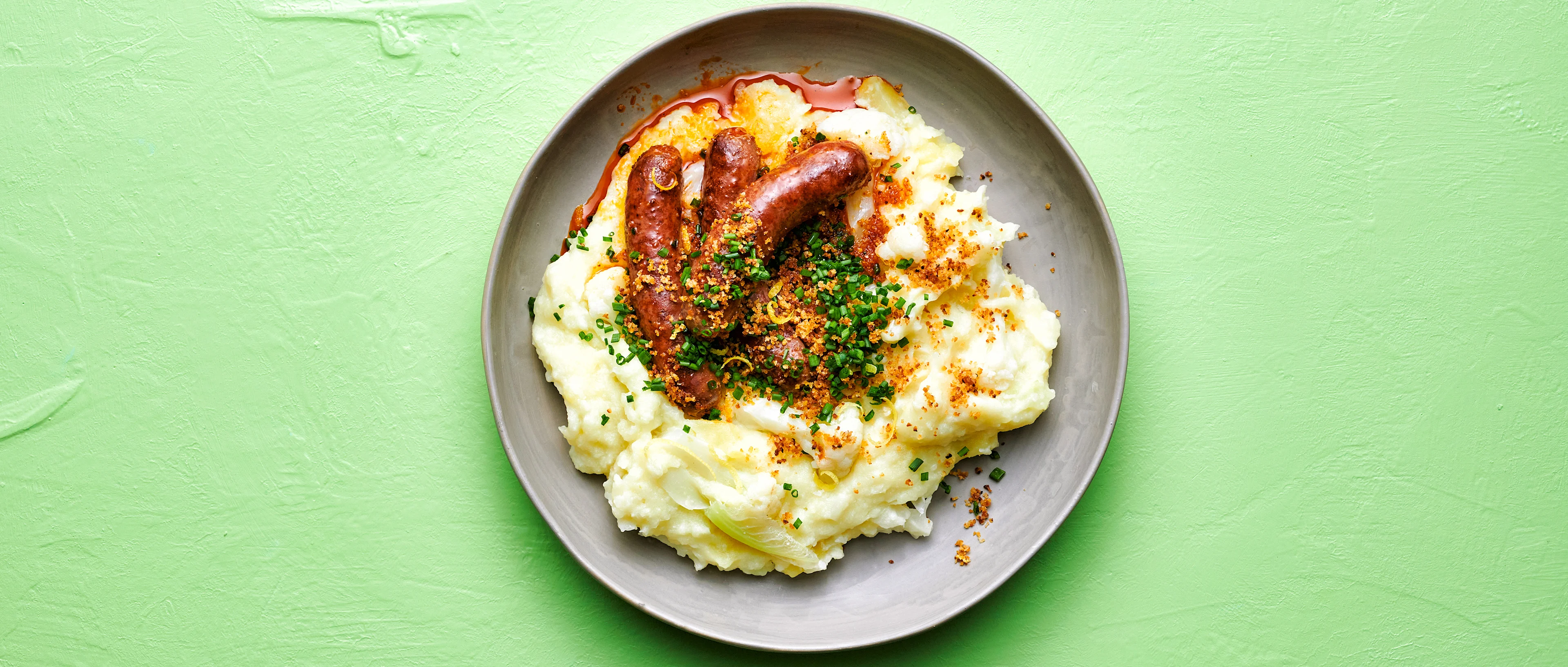 Cavolfiore schiacciato con salsicce