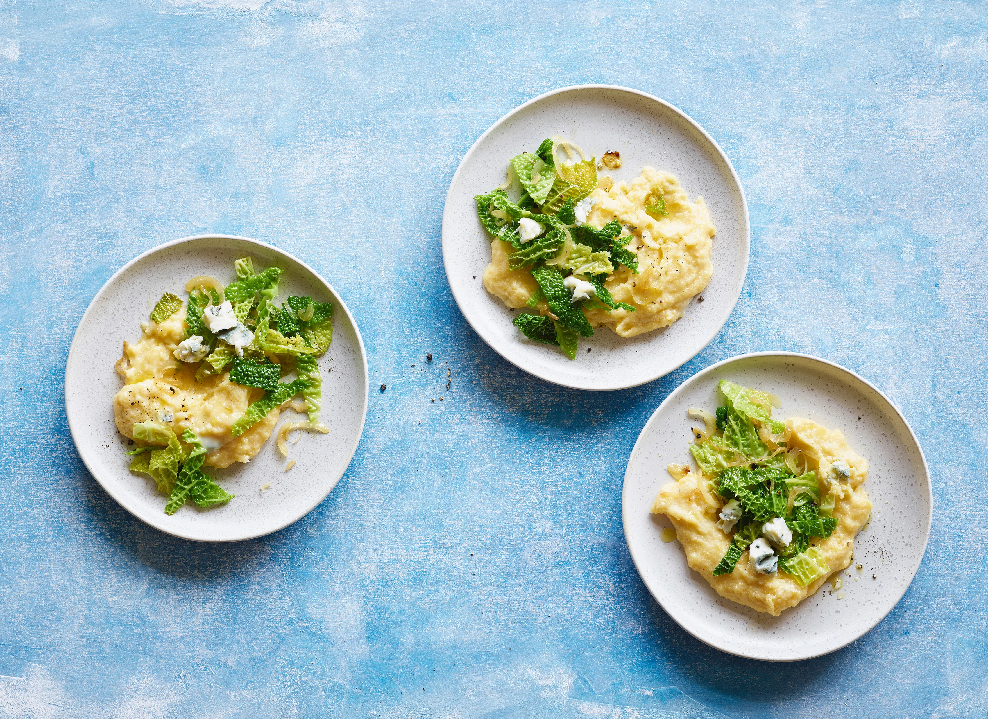 Polenta mit Wirz und Gorgonzola