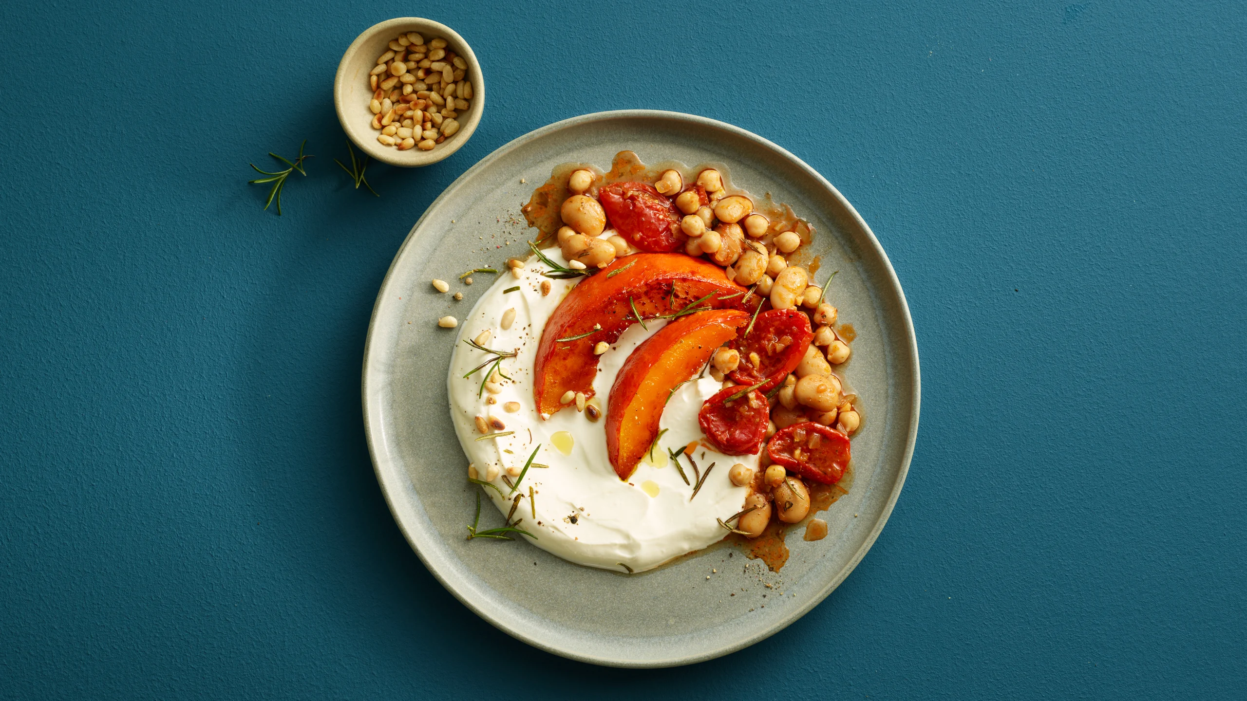 Bohnen-Tomaten-Ragout mit Kürbis
