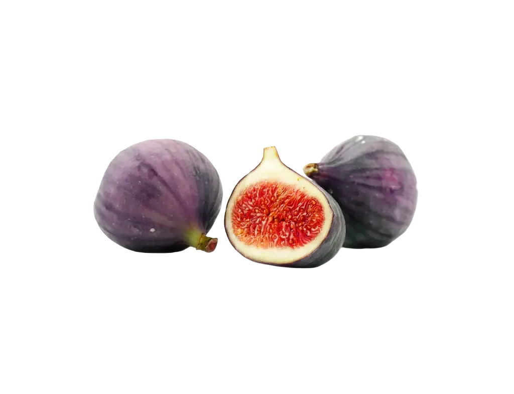 zwei ganze Feigen und eine halbe Feige