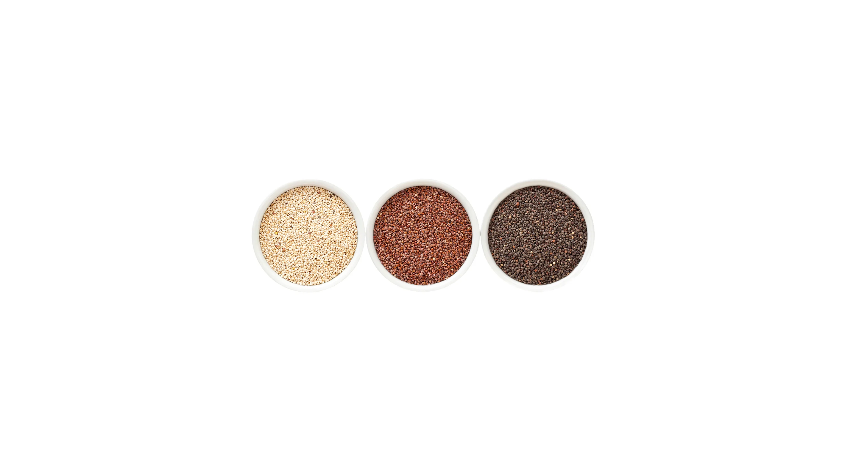 Weisse, rote und schwarze Quinoa-Samen