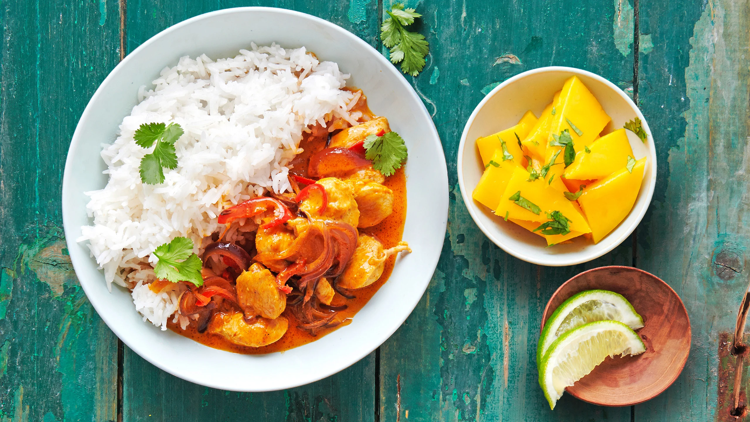 Poulet-Curry mit Limetten-Mango