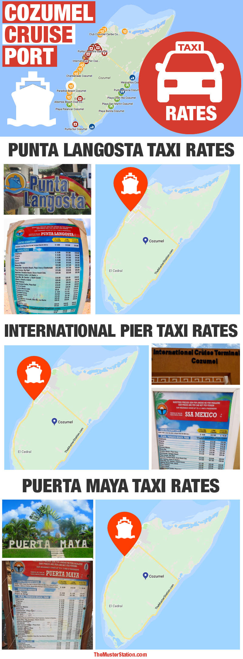 cozumel cruise port taxi prices