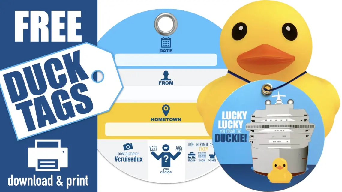 Cruise Ducks - FREE Duck Tags Template - Download & Print NOW