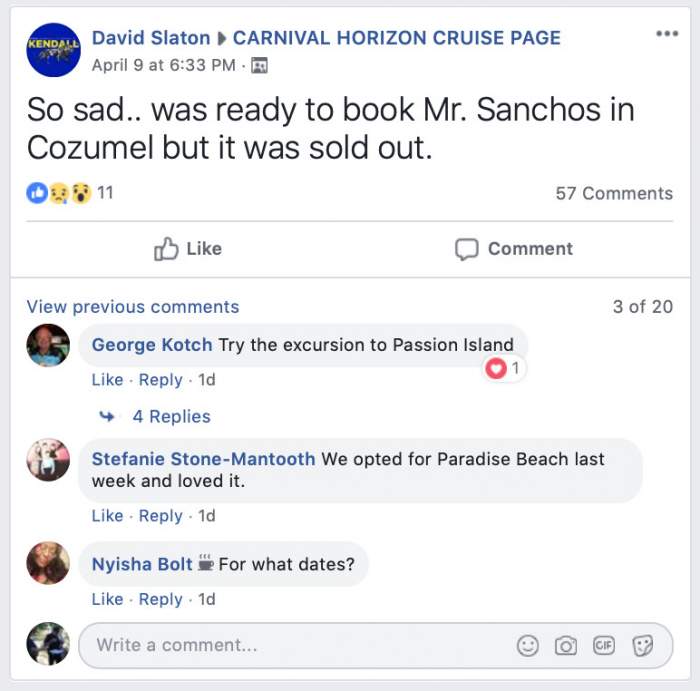 Does Mr Sanchos sell out?