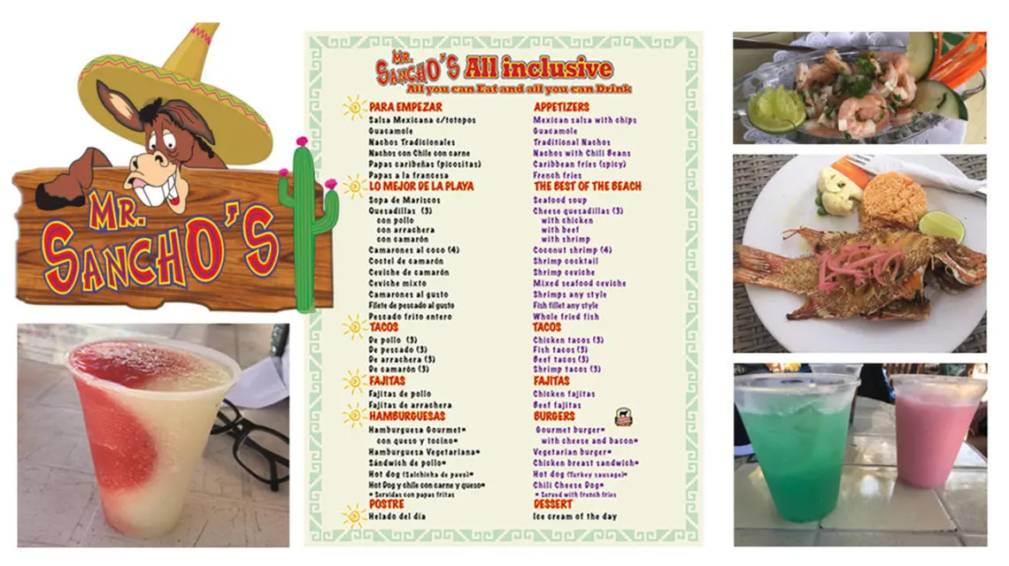 Jolly antwoord Knipoog Mr Sanchos Menu 2021 | All Inclusive & Pay As You Go Food & Drink Lists