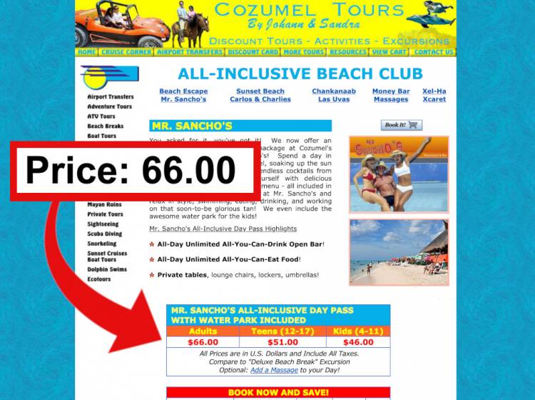 Mr Sanchos Entrance Fee Cozumel Tours