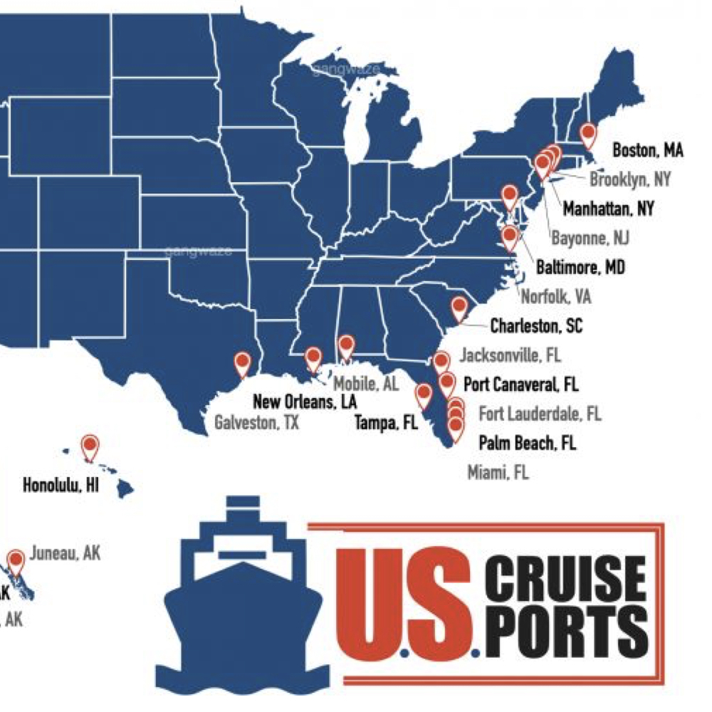 us cruise ports map
