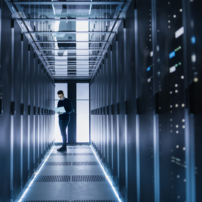 Man in data centers