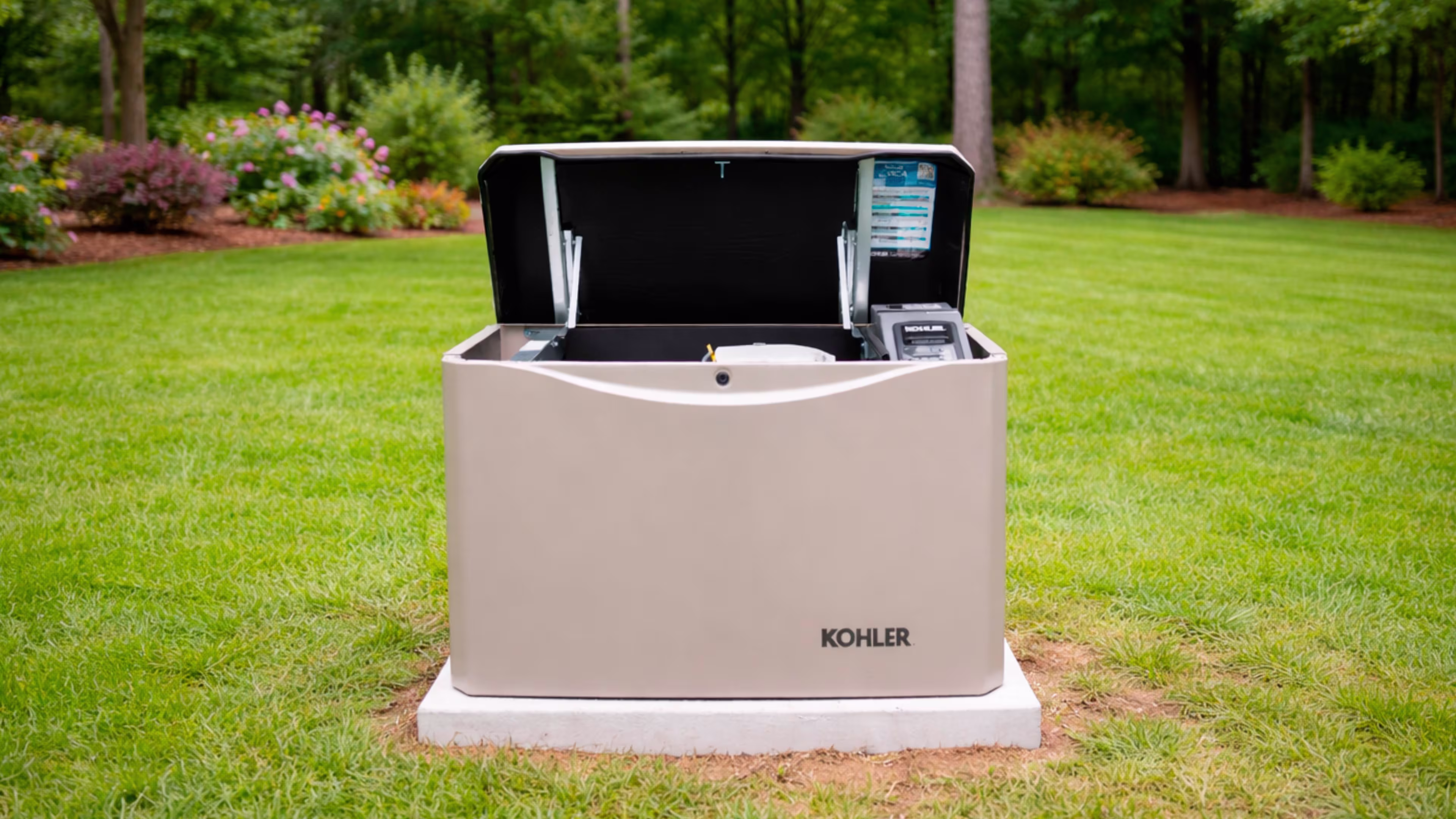 Open Kohler Generator on Grass