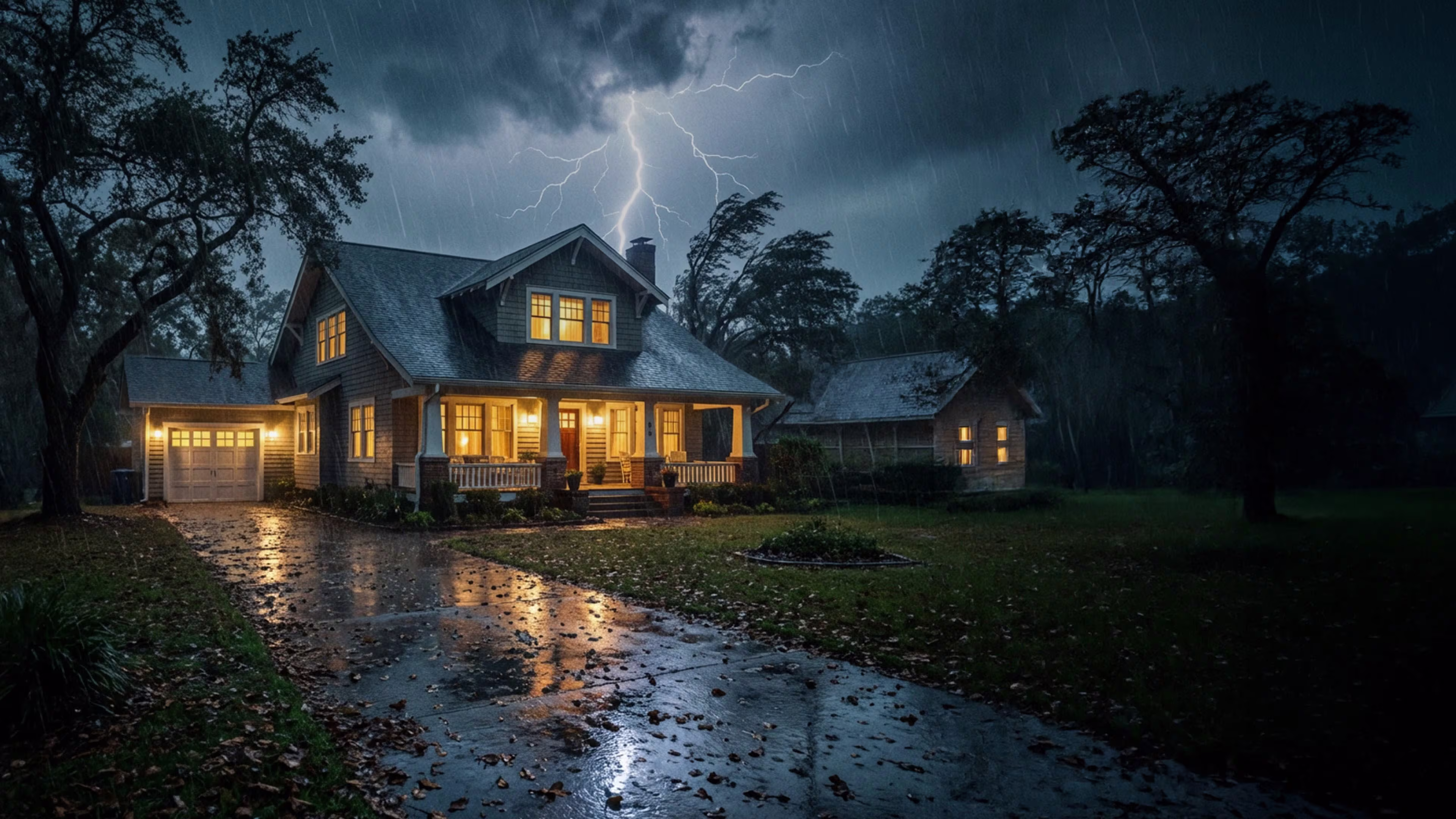 House at storm