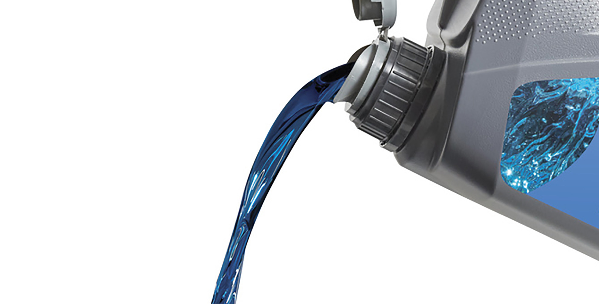 Close up of coolant bottle being poured