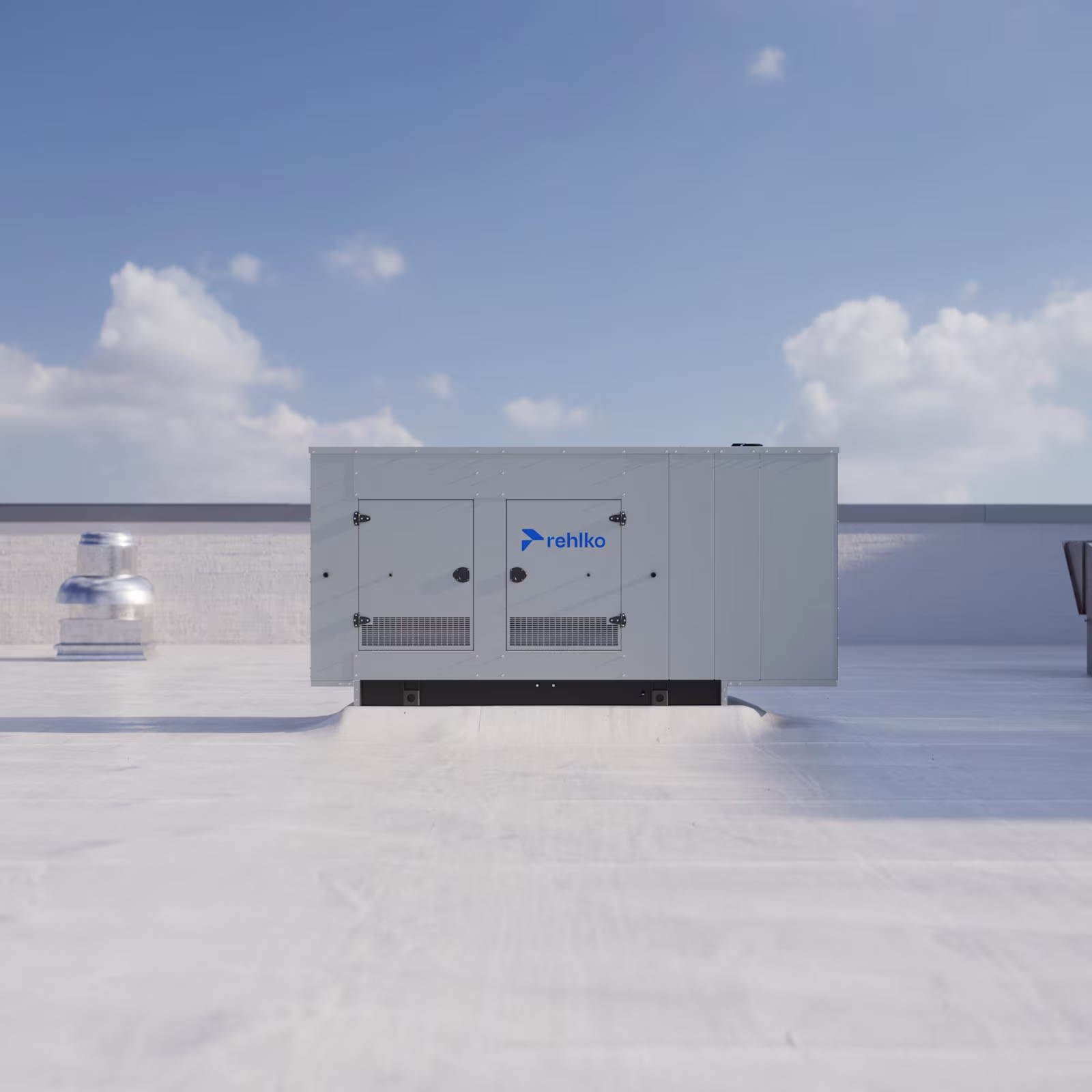 KD Series 60-600 KW generator on a rooftop