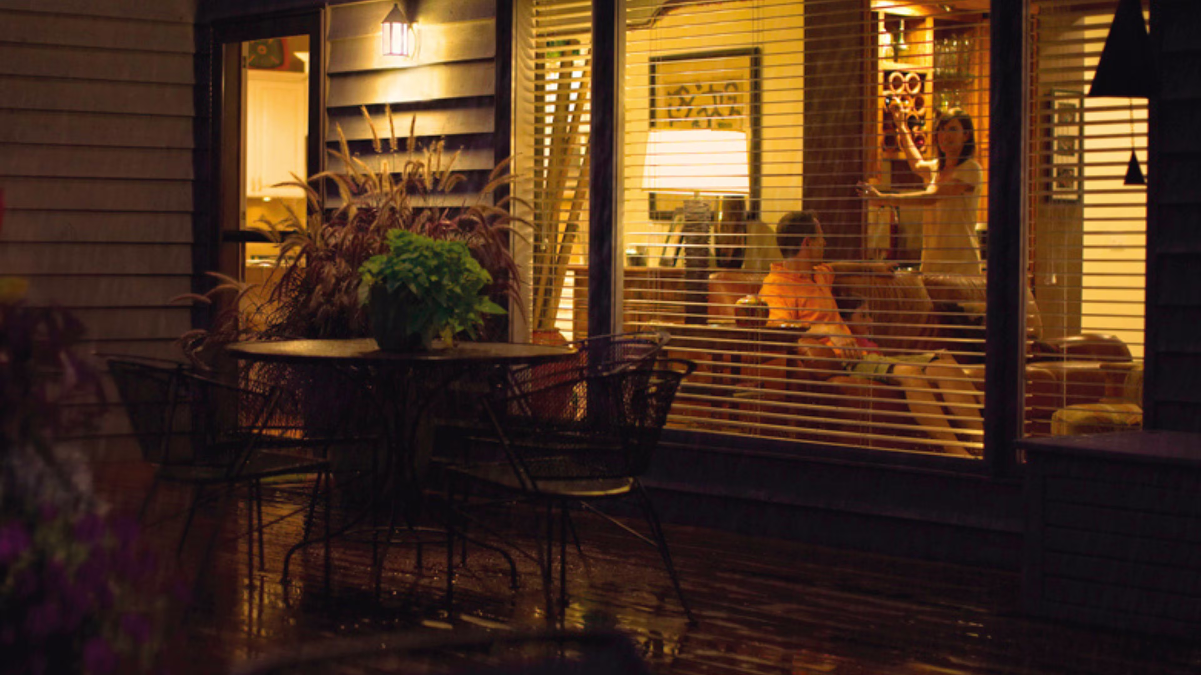 People inside house while raining