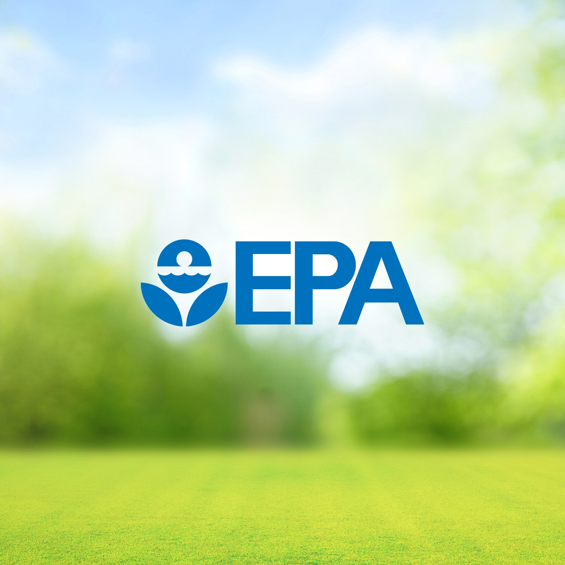 EPA logo in a blurred green and blue background