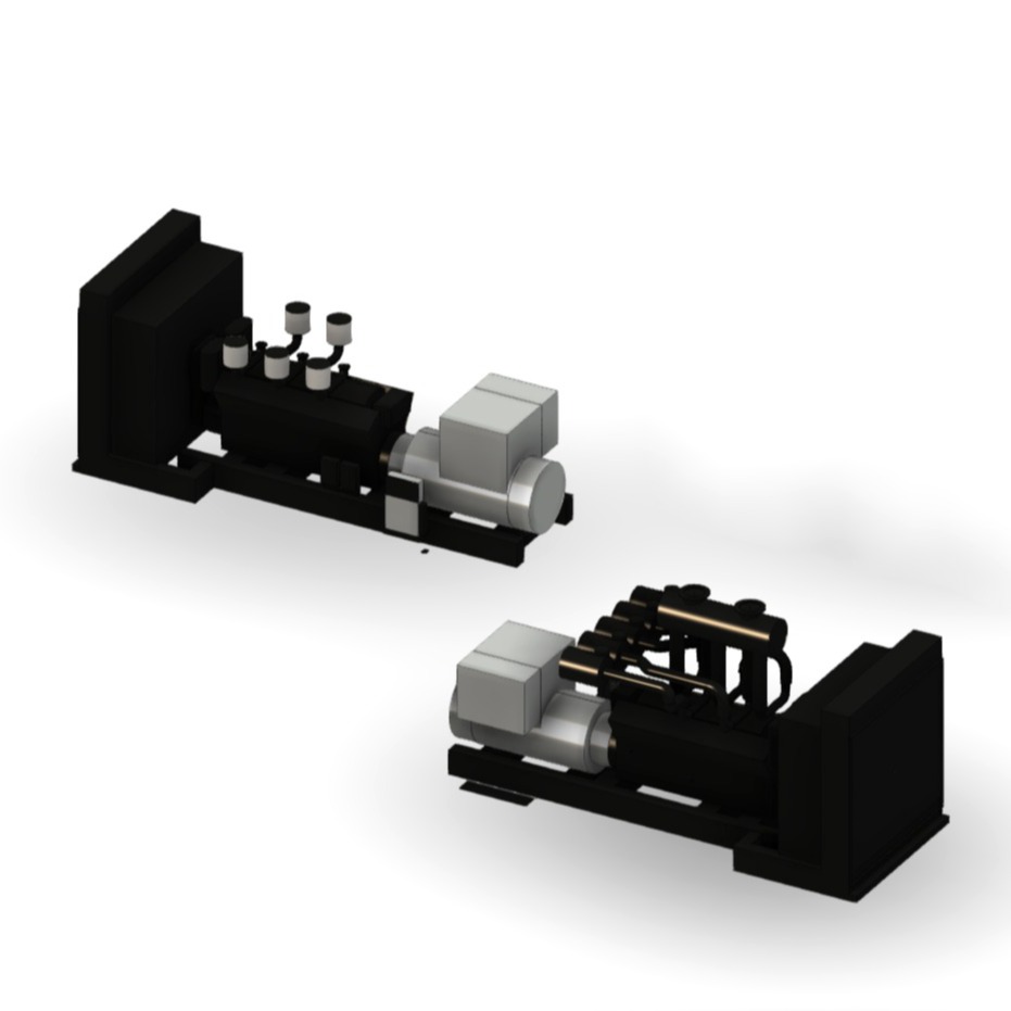 BIM Object rendering of two Rehlko generators