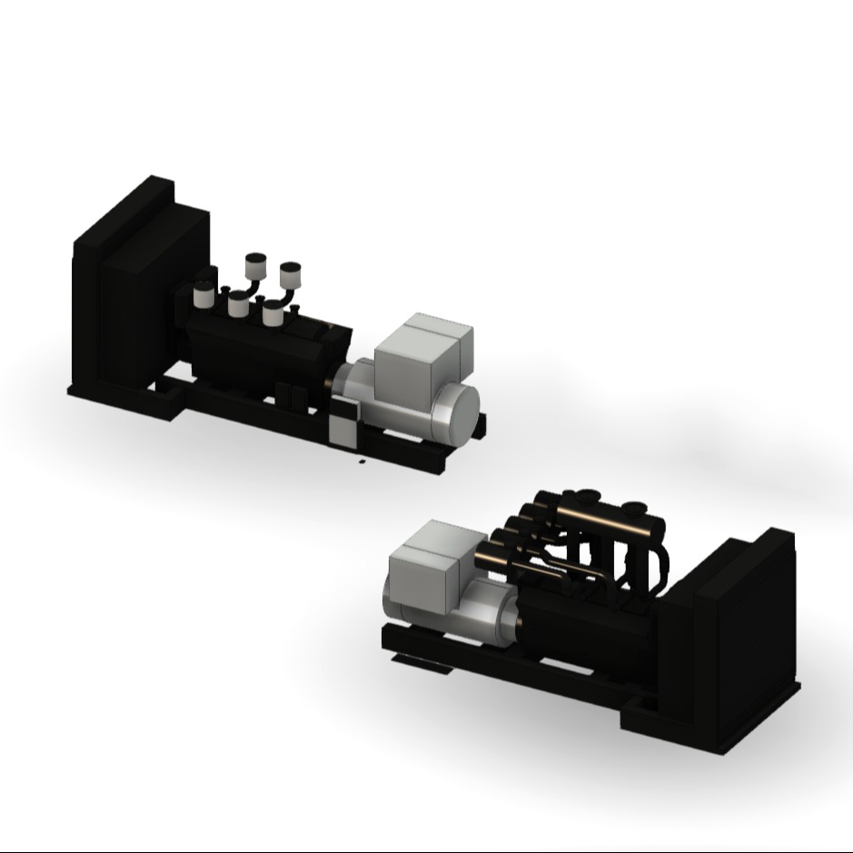BIM Object rendering of two Rehlko generators