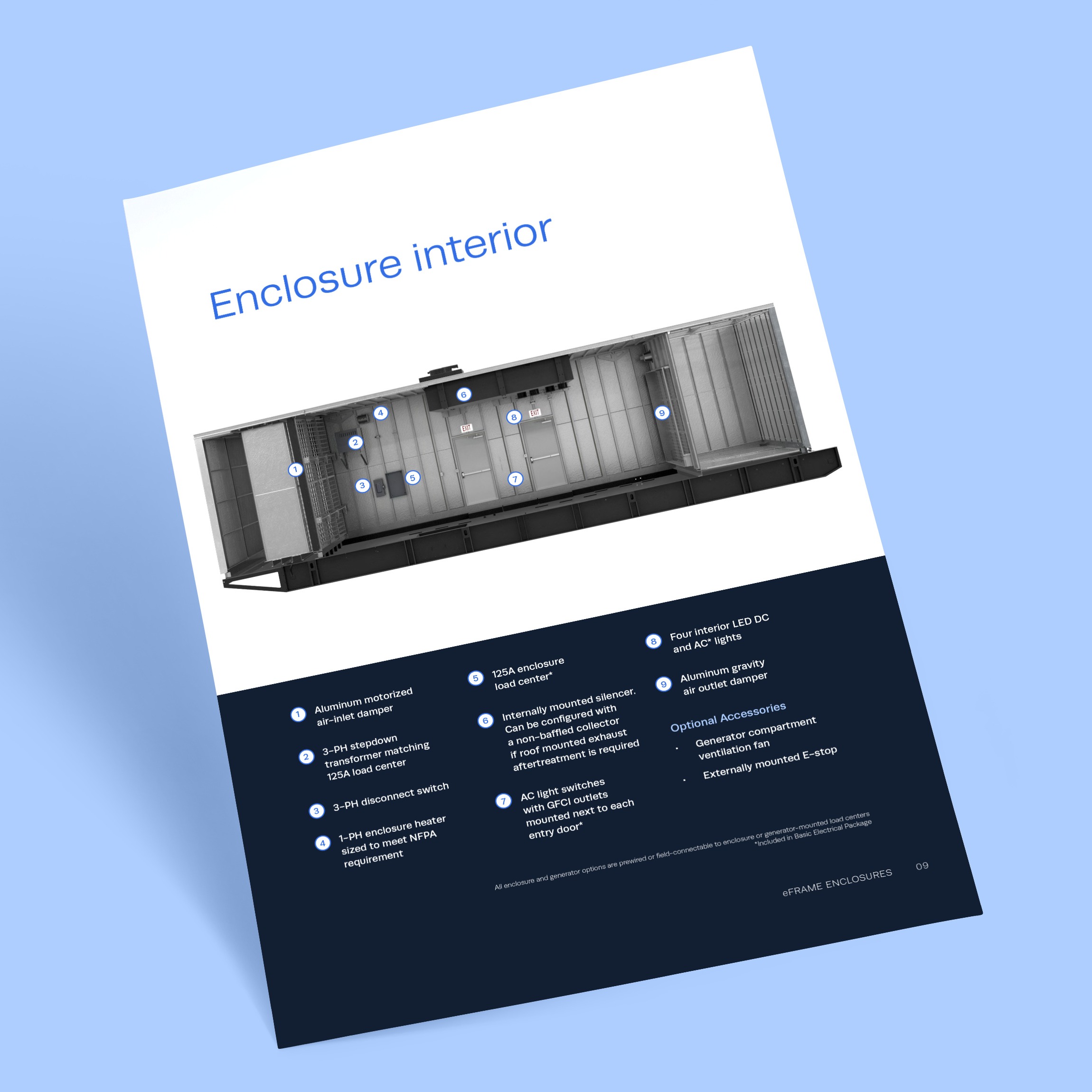 Page of the eFrame Enclosure Brochure G12-545 showing the interior of an enclosure.