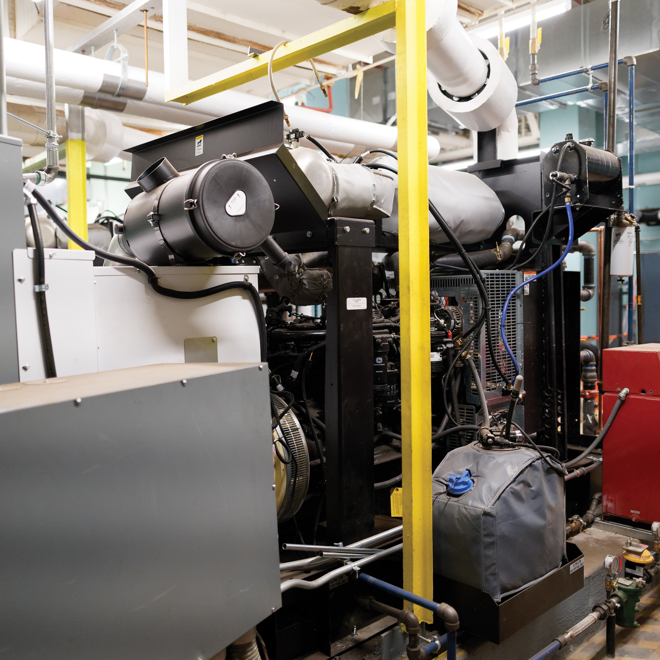 View of a generator inside a response facility room