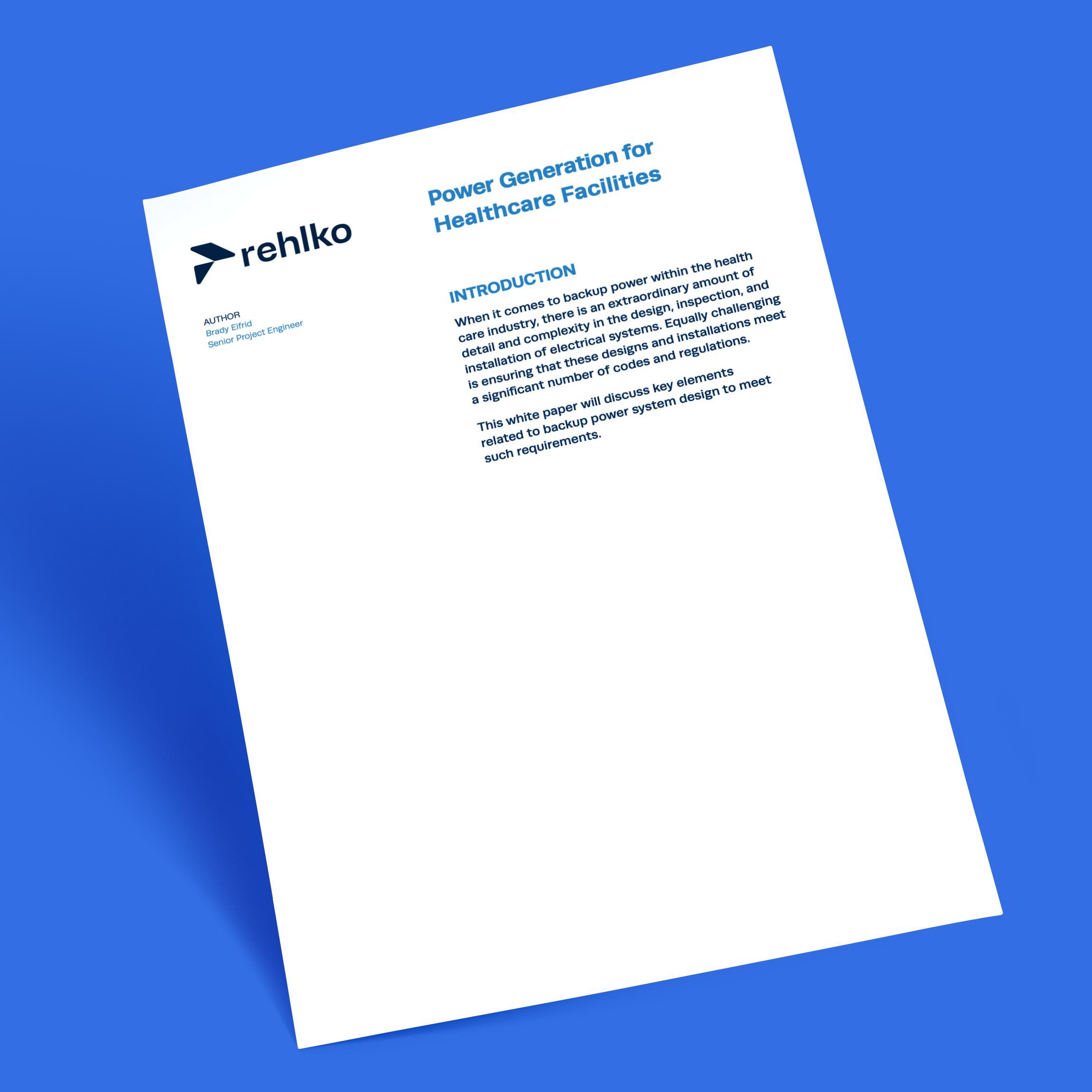Decorative thumbnail for Power Generation for Healthcare Facilities PDF file.