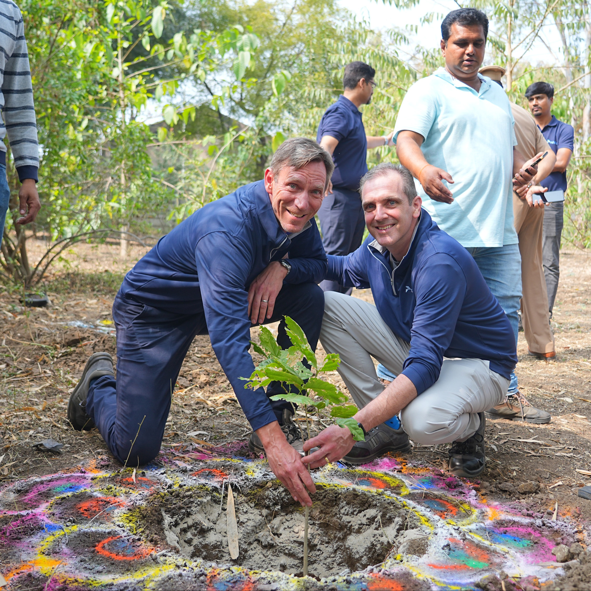Rehlko's leaders Francis Perrin and Ben Cordani in the Bio Diversity Park
