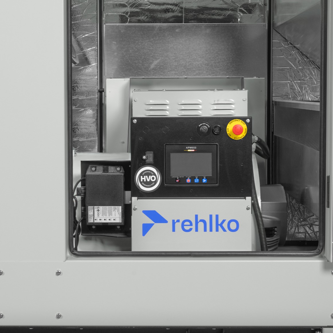 Zoom in of a generator showing the controller