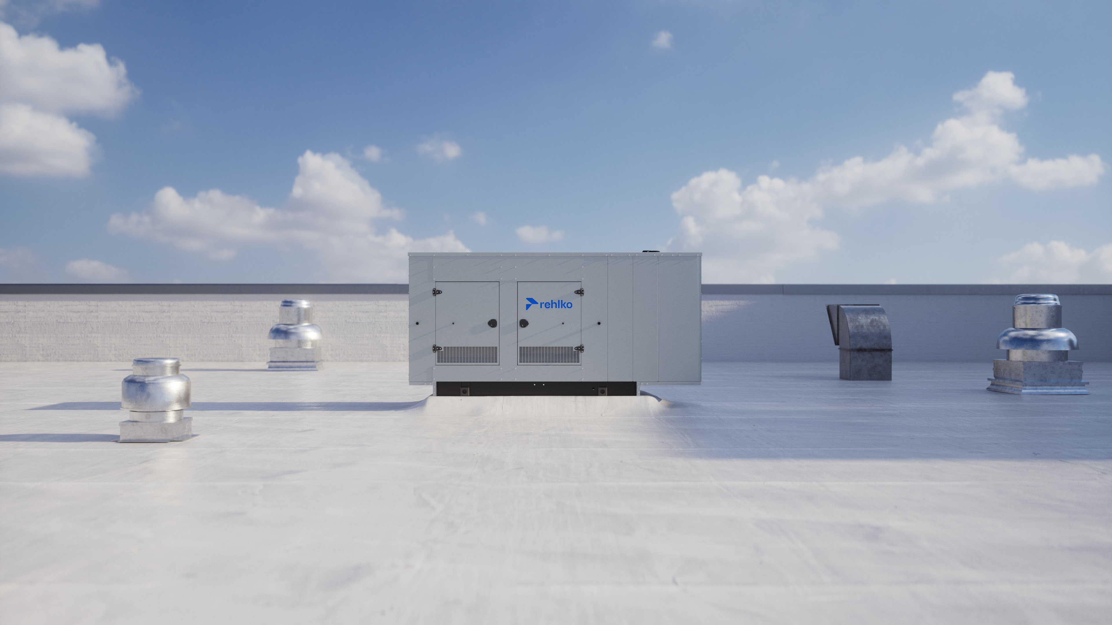 KD Series 60-600 KW generator on a rooftop.