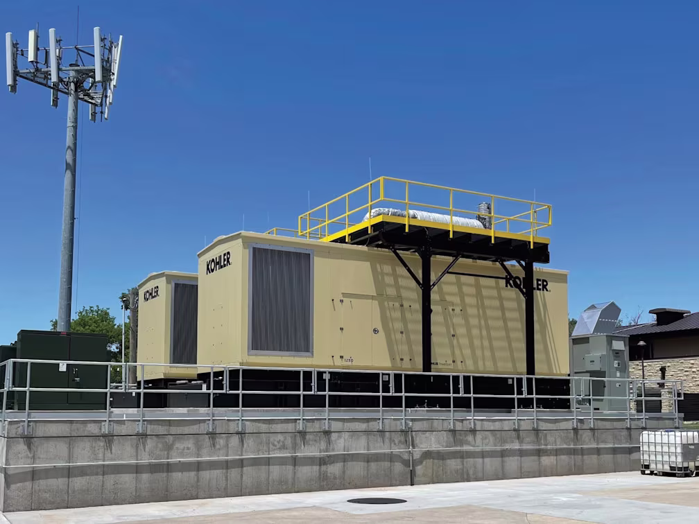 Two diesel generators installed on the Fort Hays State University campus