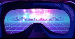 Looking through virtual reality glasses into the metaverse world