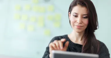 Woman using tablet