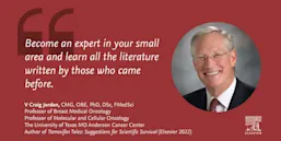 "Become an expert in your small area and learn all the literature written by those who came before." (V. Craig Jordan)
