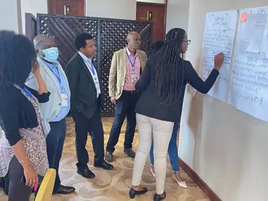  Dr Augustina Alexander and consortium team members integrate stakeholders' ideas into a single vision for water resource management.