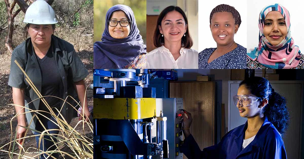 Collage of winners of the 2022 OWSD-Elsevier Foundation Award for Early-Career Women Scientists in the Developing World